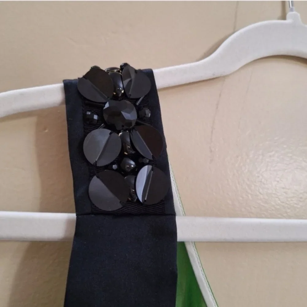 Tory Burch Womens White green One Shoulder Sloane Silk Dress NWT Sz 2 - Picture 5 of 12